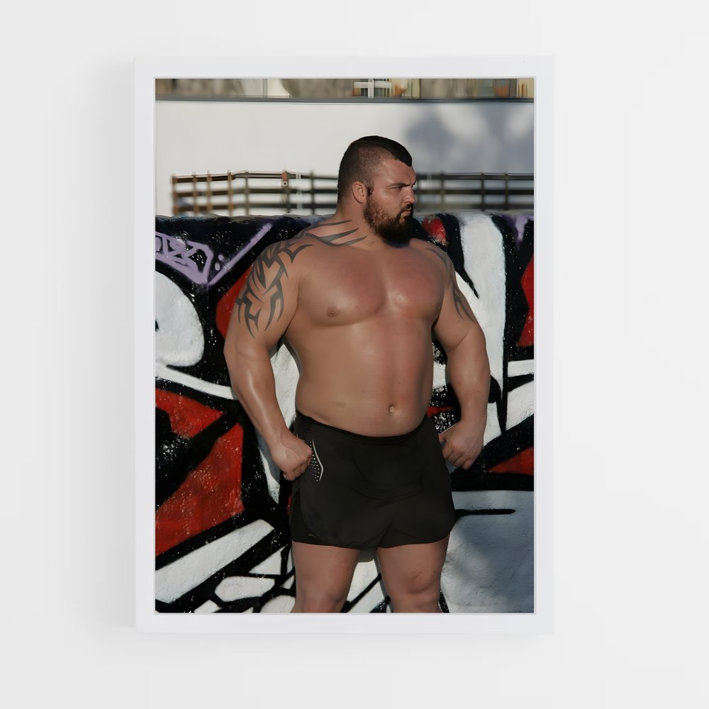Poster L'Homme à Barbe – affiche Powerlifting (vue 3)